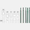 Proxxon - Fraises de precision en wolfram-vanadium - Axe O2 35 mm  5pc 