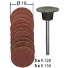 Proxxon - Bowl sander with discs O18 mm - Grit 120  5pc  / Grit 150  5pc 