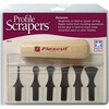 Flexcut - Set of scrapers with 1 handle  6pc 