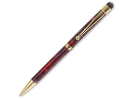 Slimline with touchscreen stylus - Ball-point pen mechanism - Gold-plated