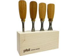 Pfeil - Butt Chisels set in wood stand  4pc 