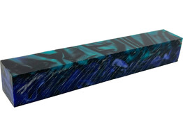 Acetate acrylique - Vert de mer / Noir / Bleu iris - 20 x 20 x 130 mm
