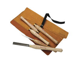 Turning tool set  5 pc  in leather roll