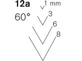 Pfeil - Gekropte burijn 60  - 12a - 1 mm