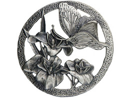 Pewter lid - Butterfly - 80 mm