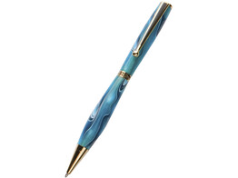 Premium Twist with decorated band - Ball-point pen mechanism - Gold-plated